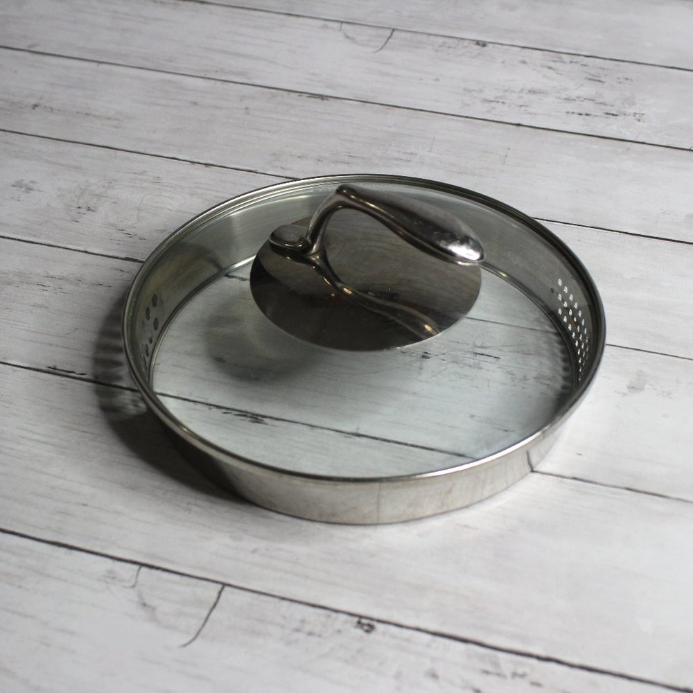 Tupperware Chef Series Stainless Glass Replacement Steam Lid Fits 3 Qt S…